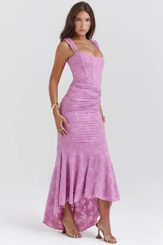 Cesca Rose Pink Floral Maxi Dress Cesca Rose Pink Floral Maxi Dress