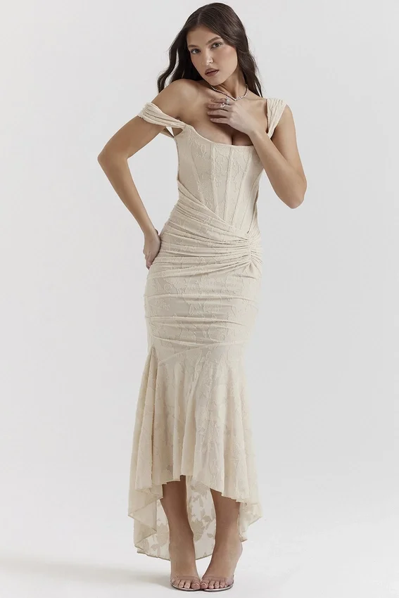 Cesca Vintage Cream Floral Maxi Dress Cesca Vintage Cream Floral Maxi Dress