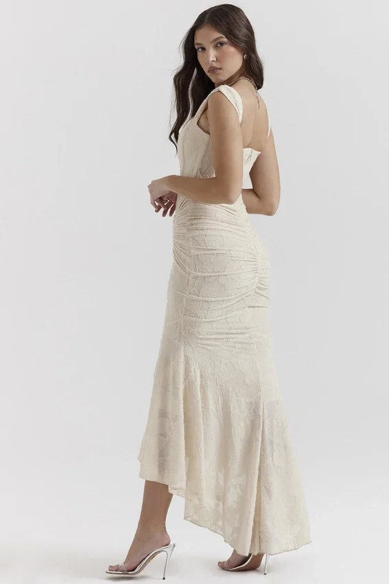 Cesca Vintage Cream Floral Maxi Dress Cesca Vintage Cream Floral Maxi Dress