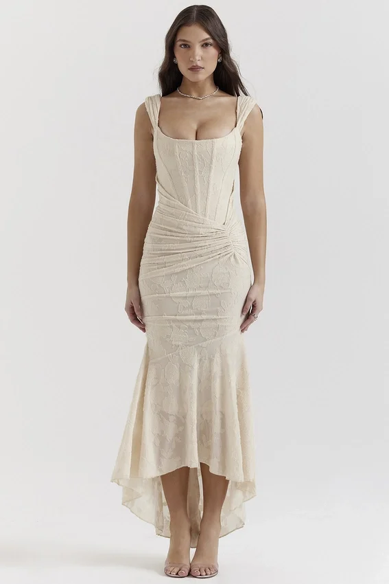 Cesca Vintage Cream Floral Maxi Dress Cesca Vintage Cream Floral Maxi Dress