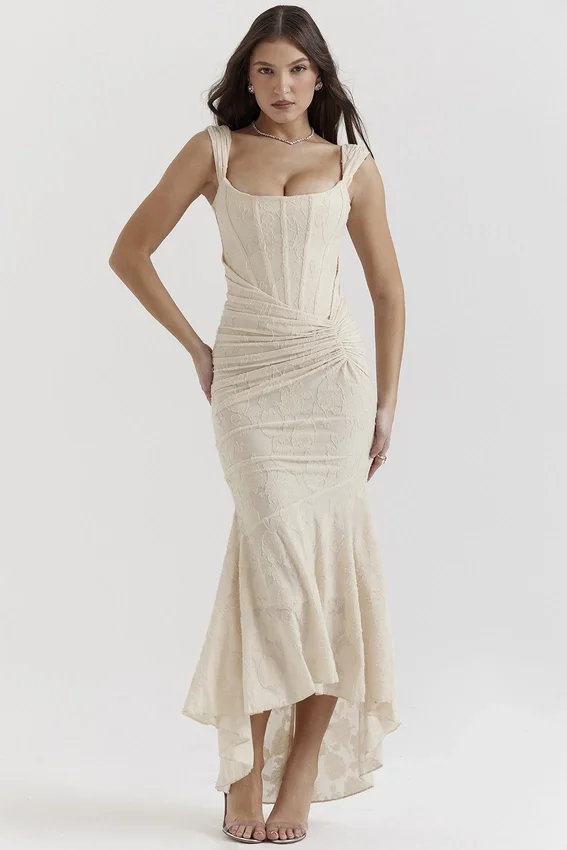Cesca Vintage Cream Floral Maxi Dress Cesca Vintage Cream Floral Maxi Dress
