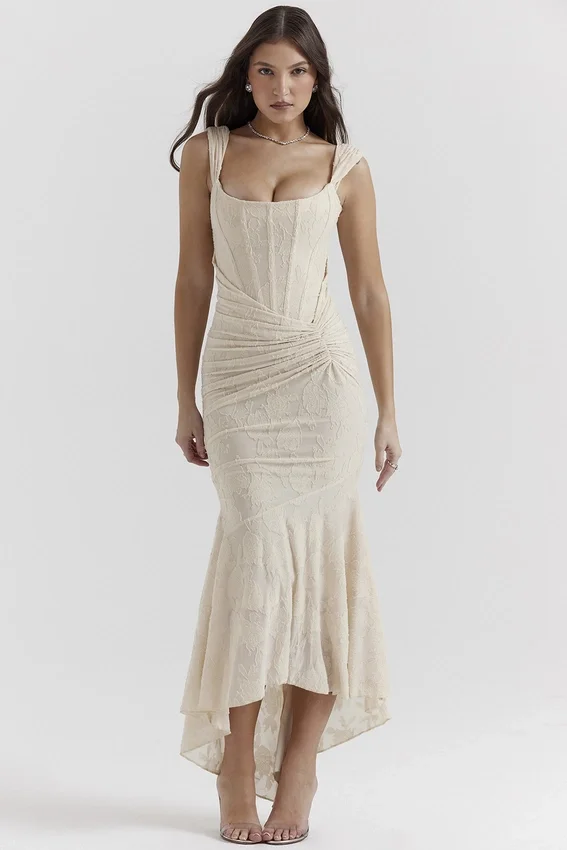 Cesca Vintage Cream Floral Maxi Dress Cesca Vintage Cream Floral Maxi Dress