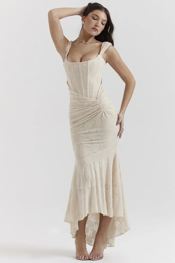 Cesca Vintage Cream Floral Maxi Dress Cesca Vintage Cream Floral Maxi Dress