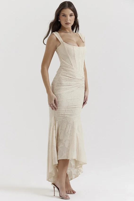 Cesca Vintage Cream Floral Maxi Dress Cesca Vintage Cream Floral Maxi Dress