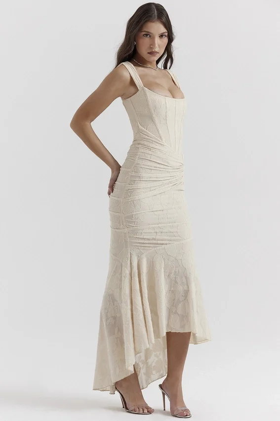 Cesca Vintage Cream Floral Maxi Dress Cesca Vintage Cream Floral Maxi Dress