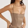 Chantelle Latte Satin Corset