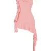 Charla Soft Apricot Ruffle Mini Dress