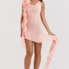 Charla Soft Apricot Ruffle Mini Dress