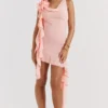 Charla Soft Apricot Ruffle Mini Dress