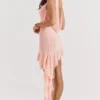Charla Soft Apricot Ruffle Mini Dress