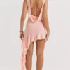 Charla Soft Apricot Ruffle Mini Dress