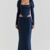 Dana Navy Puff Sleeve Corset