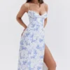 Charlotte Blue Print Corset Midi Dress Charlotte Blue Print Corset Midi Dress