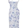 Charlotte Blue Print Corset Midi Dress Charlotte Blue Print Corset Midi Dress