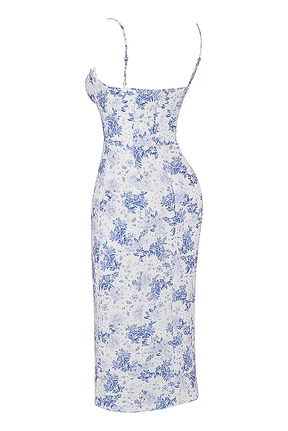 Charlotte Blue Print Corset Midi Dress Charlotte Blue Print Corset Midi Dress