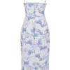 Charlotte Blue Print Corset Midi Dress Charlotte Blue Print Corset Midi Dress