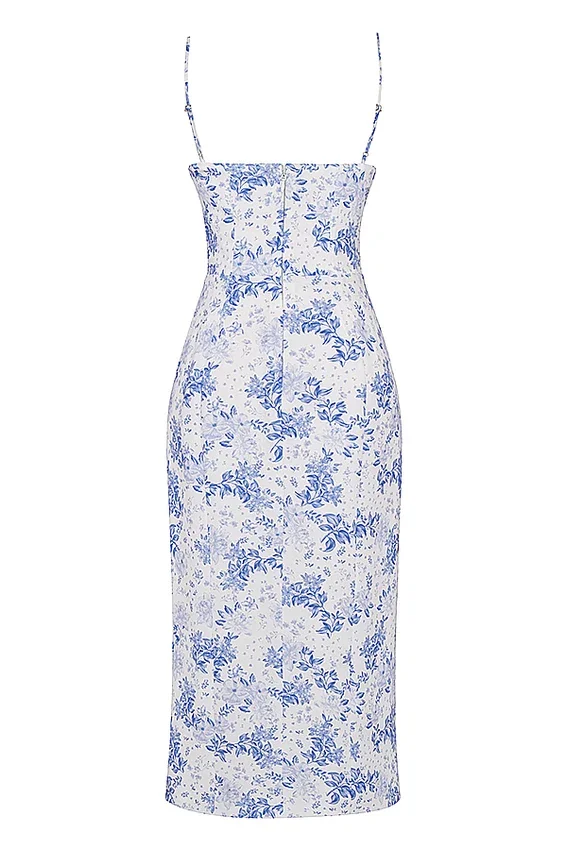 Charlotte Blue Print Corset Midi Dress Charlotte Blue Print Corset Midi Dress