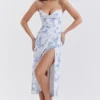 Charlotte Blue Print Corset Midi Dress Charlotte Blue Print Corset Midi Dress