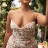 Charlotte Rose Print Corset Midi Sundress