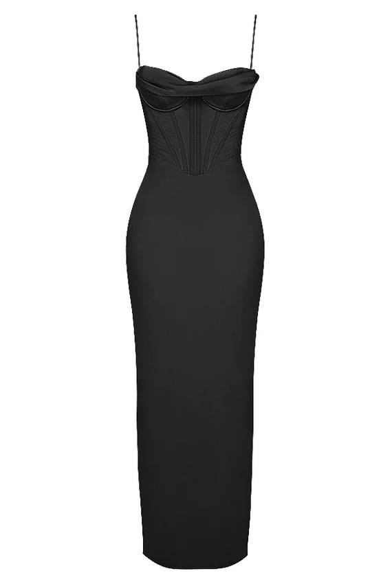 Charmaine Black Corset Maxi Dress Charmaine Black Corset Maxi Dress