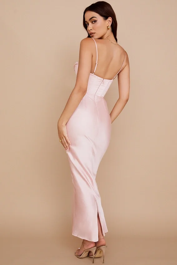 Charmaine Blush Pink Corset Maxi Dress Charmaine Blush Pink Corset Maxi Dress