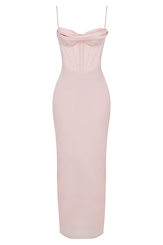 Charmaine Blush Pink Corset Maxi Dress Charmaine Blush Pink Corset Maxi Dress