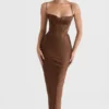 Charmaine Chocolate Corset Maxi Dress Charmaine Chocolate Corset Maxi Dress