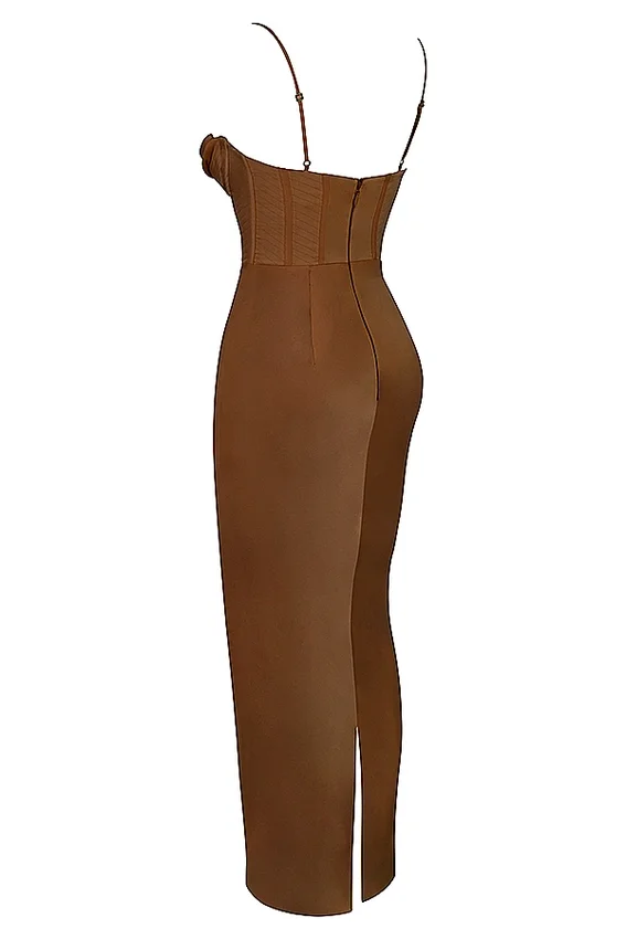 Charmaine Chocolate Corset Maxi Dress Charmaine Chocolate Corset Maxi Dress