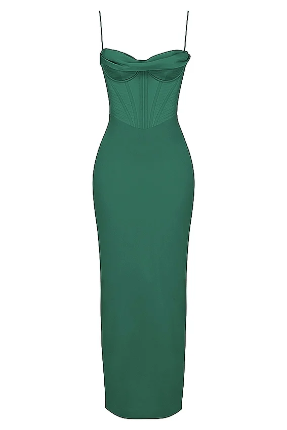 Charmaine Forest Corset Maxi Dress Charmaine Forest Corset Maxi Dress