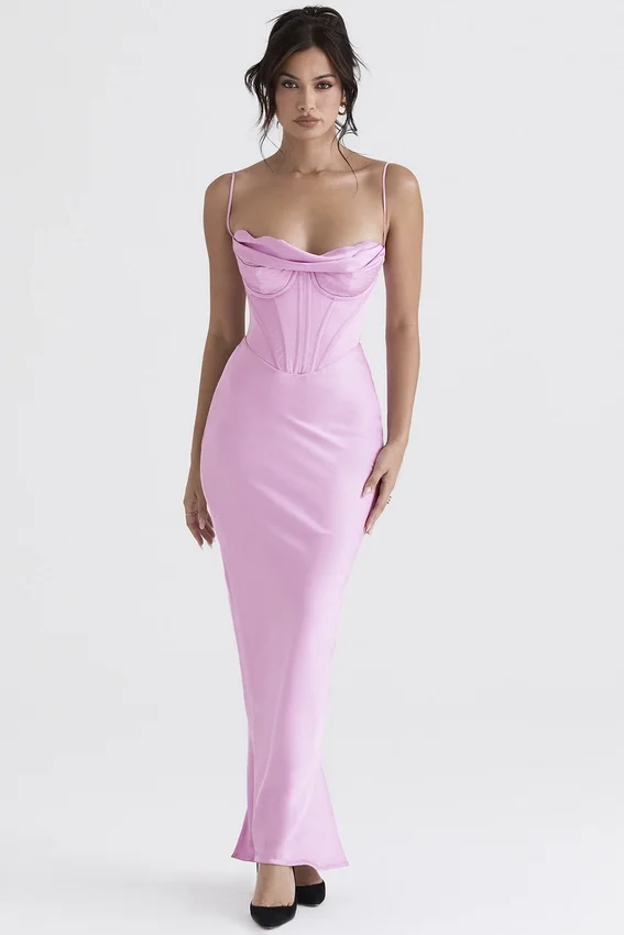 Charmaine Pink Corset Maxi Dress Charmaine Pink Corset Maxi Dress