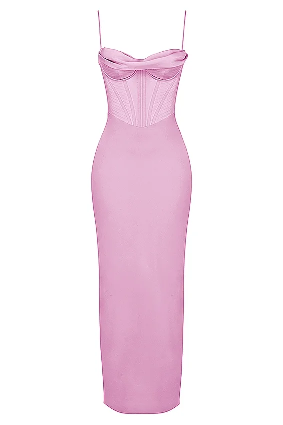 Charmaine Pink Corset Maxi Dress Charmaine Pink Corset Maxi Dress