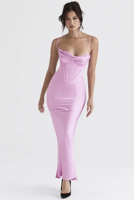 Charmaine Pink Corset Maxi Dress Charmaine Pink Corset Maxi Dress