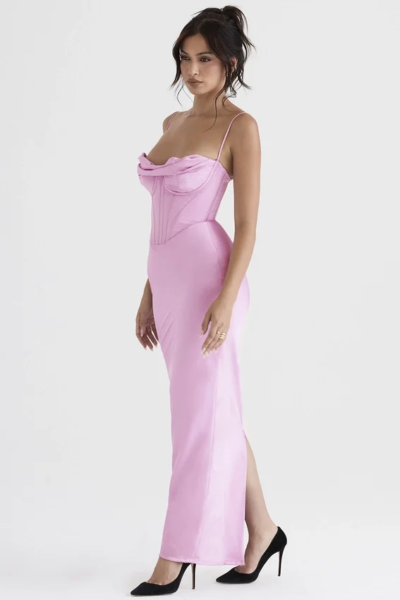 Charmaine Pink Corset Maxi Dress Charmaine Pink Corset Maxi Dress