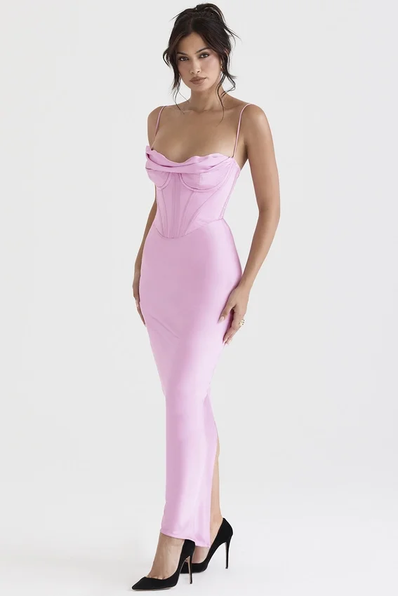 Charmaine Pink Corset Maxi Dress Charmaine Pink Corset Maxi Dress