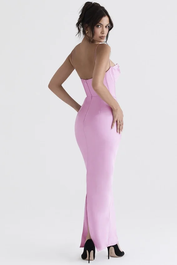 Charmaine Pink Corset Maxi Dress Charmaine Pink Corset Maxi Dress