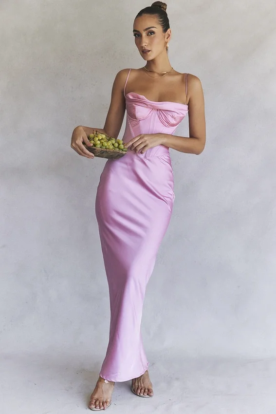 Charmaine Pink Corset Maxi Dress Charmaine Pink Corset Maxi Dress