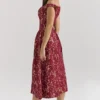 Charming Gold and Berry Lace Midi Off Shoulder Dress Charming Gold and Berry Lace Midi Off Shoulder Dress