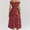 Charming Gold and Berry Lace Midi Off Shoulder Dress Charming Gold and Berry Lace Midi Off Shoulder Dress