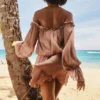 Chaya Hazelnut Off Shoulder Dress