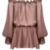 Chaya Hazelnut Off Shoulder Dress