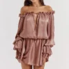 Chaya Hazelnut Off Shoulder Dress