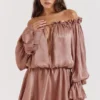 Chaya Hazelnut Off Shoulder Dress