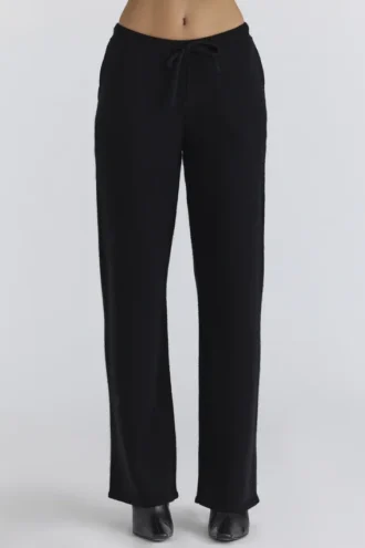 Chelsea Black Cashmere + Wool Trousers