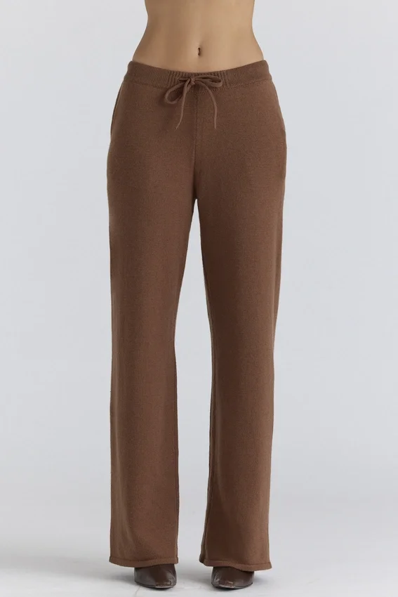 Chelsea Tan Cashmere + Wool Wide Leg Trousers Chelsea Tan Cashmere + Wool Wide Leg Trousers