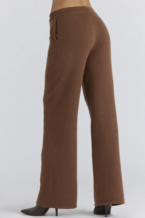 Chelsea Tan Cashmere + Wool Wide Leg Trousers Chelsea Tan Cashmere + Wool Wide Leg Trousers