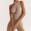 Cheyanne Ecru Gathered Bodysuit