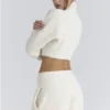 Cheyenne Ivory Cropped Chunky Boucle Wool Knit Sweater Cheyenne Ivory Cropped Chunky Boucle Wool Knit Sweater