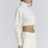 Cheyenne Ivory Cropped Chunky Boucle Wool Knit Sweater Cheyenne Ivory Cropped Chunky Boucle Wool Knit Sweater
