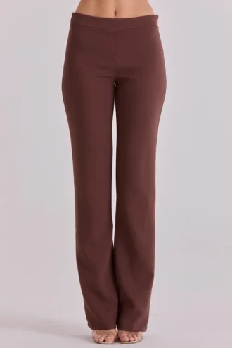 Chiara Espresso Brown Straight Leg Trousers