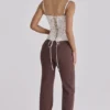 Chiara Espresso Brown Straight Leg Trousers